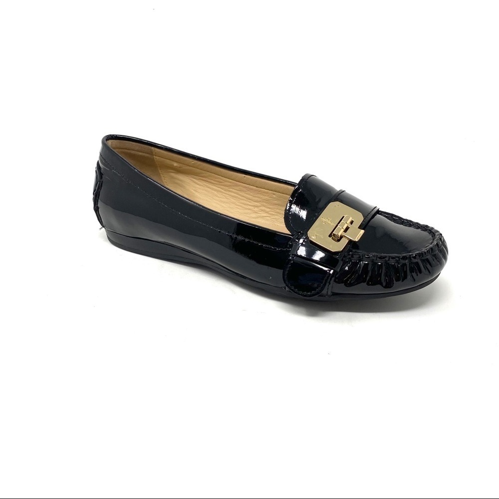 Cole Haan patent Leather black buckle loafers